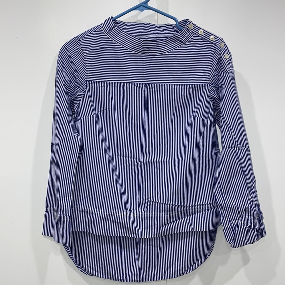 JCrew Shoulder Button High-low shirt